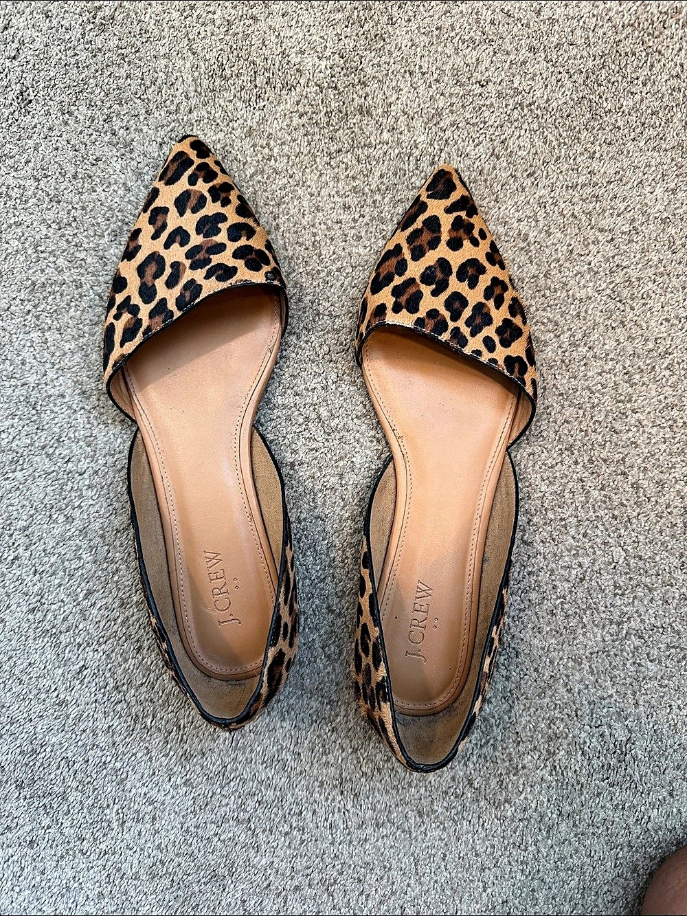 J.Crew Zoe Leopard Calf Hair D'Orsay Flats